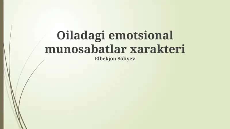 Salbiy his-tuyg'ularni boshqarish 1