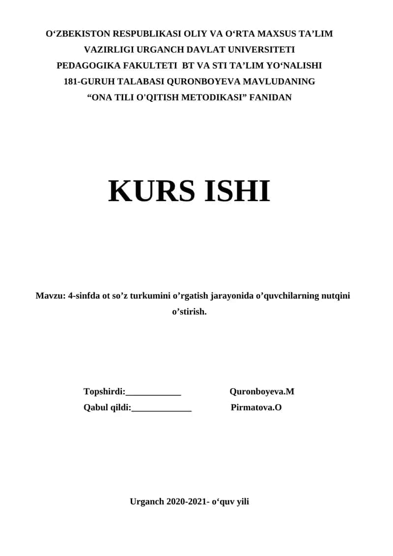 4-sinfda ot so’z turkumini o’rgatish jarayonida o’quvchilarning nutqini o’stirish 1