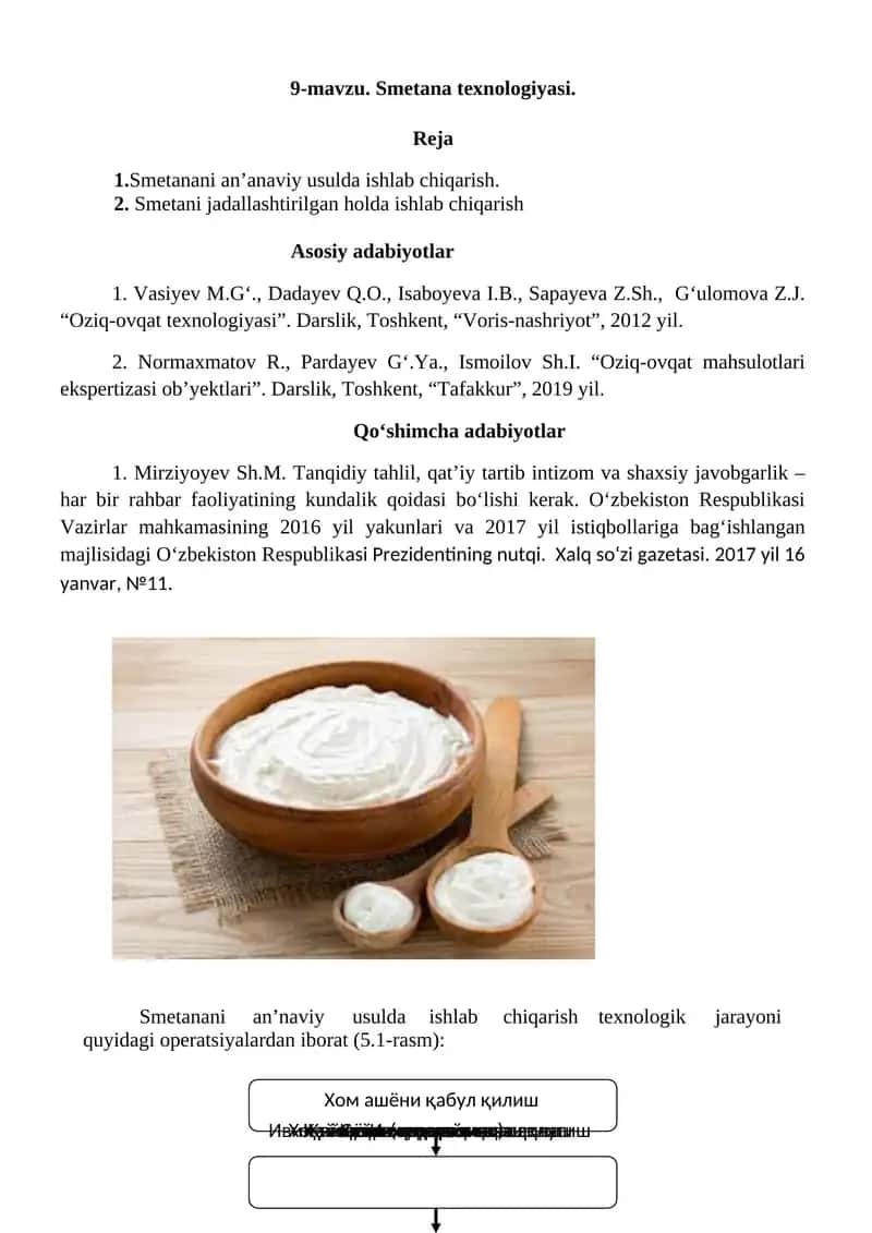 Smetana texnologiyasi 1