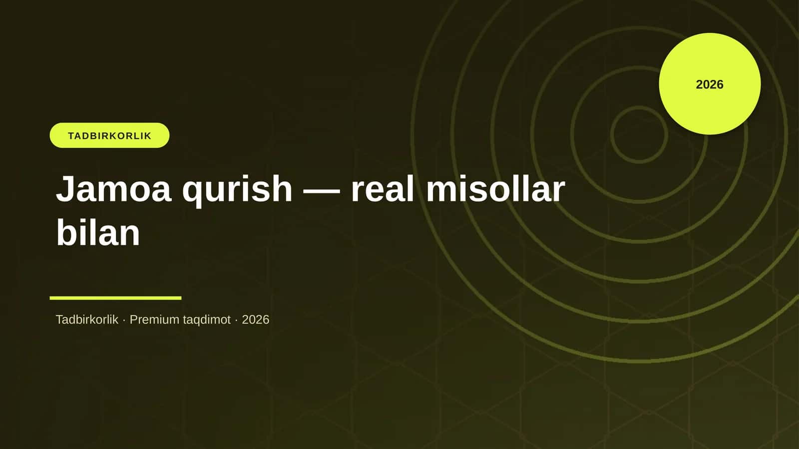Jamoa qurish — real misollar bilan 1