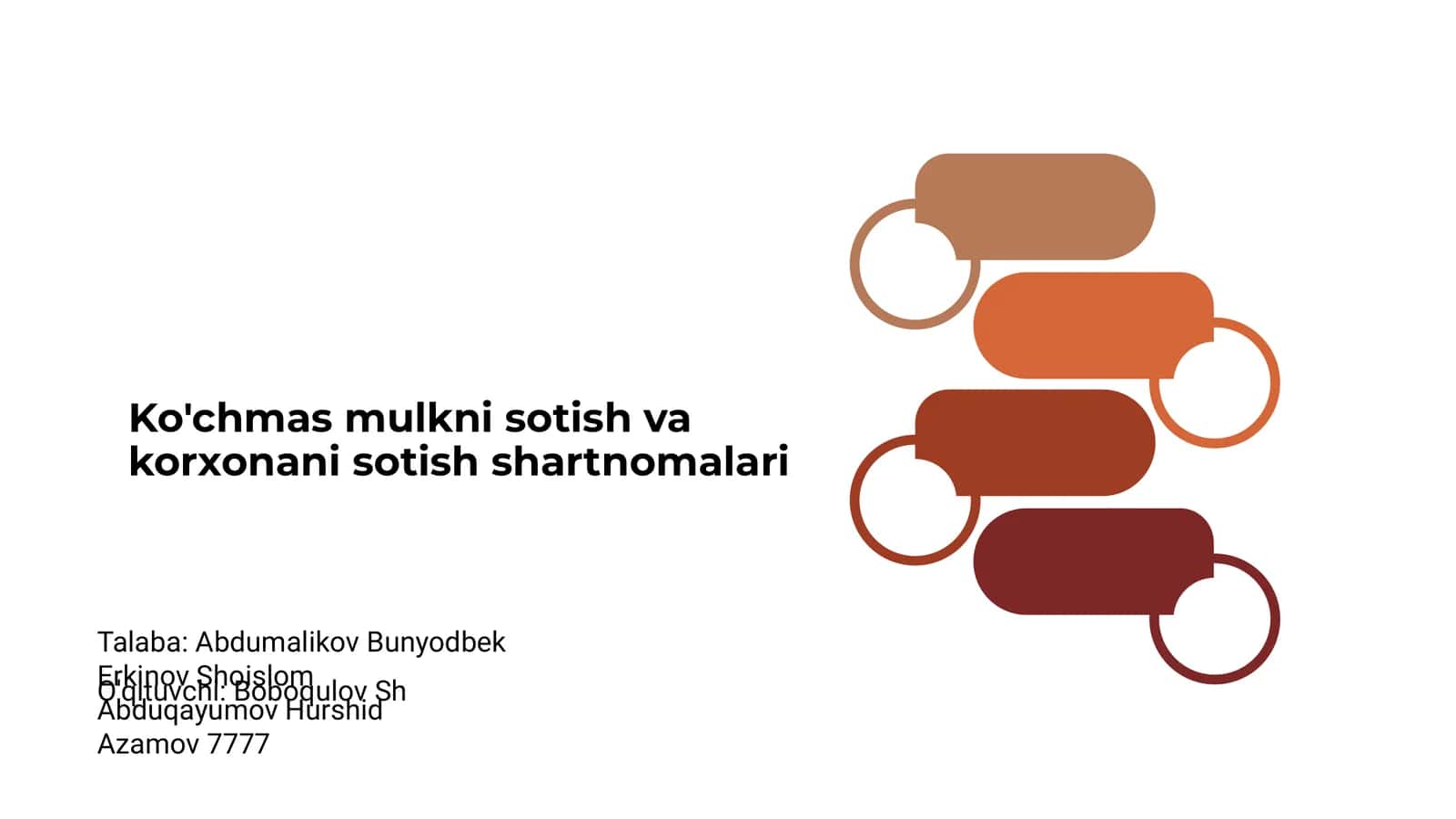 Ko'chmas mulkni sotish va korxonani sotish shartnomalari 1