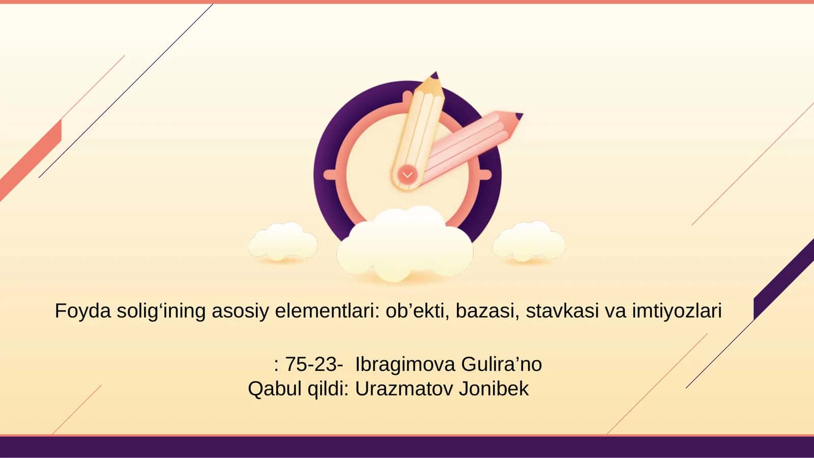 Foyda solig‘ining asosiy elementlari: ob’ekti, bazasi, stavkasi va imtiyozlari 1
