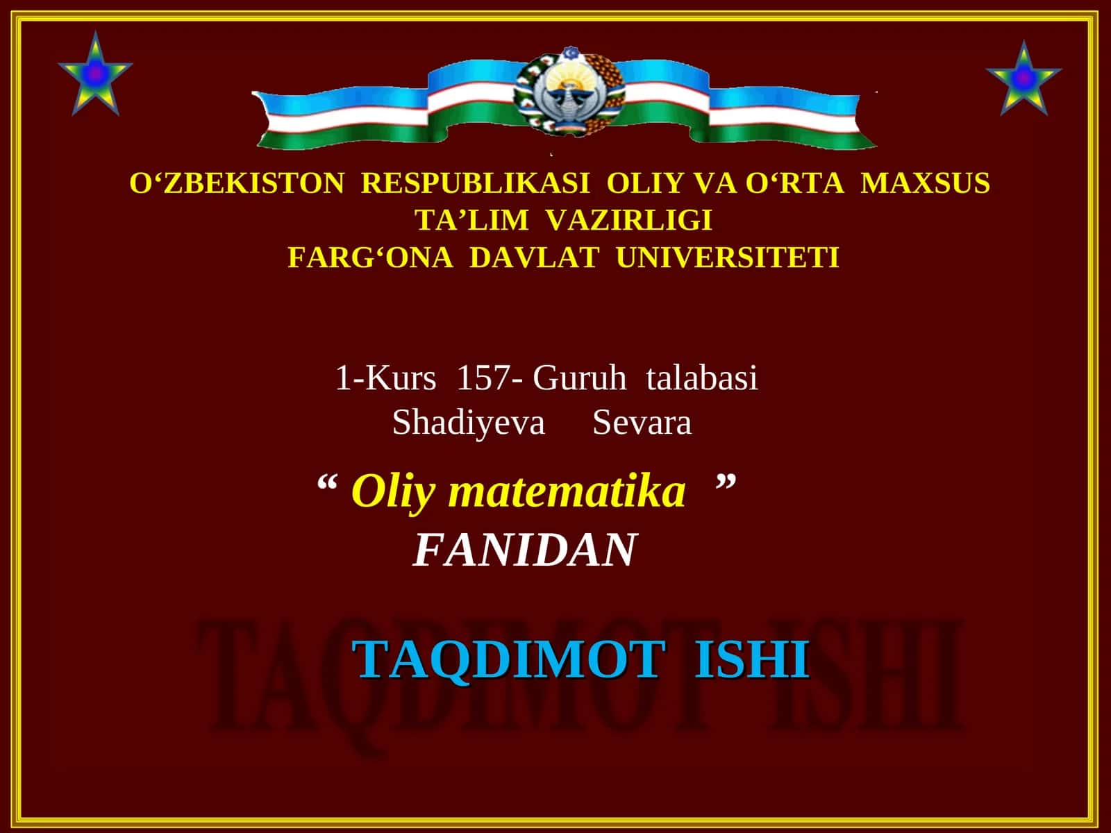 Oliy matematika 1