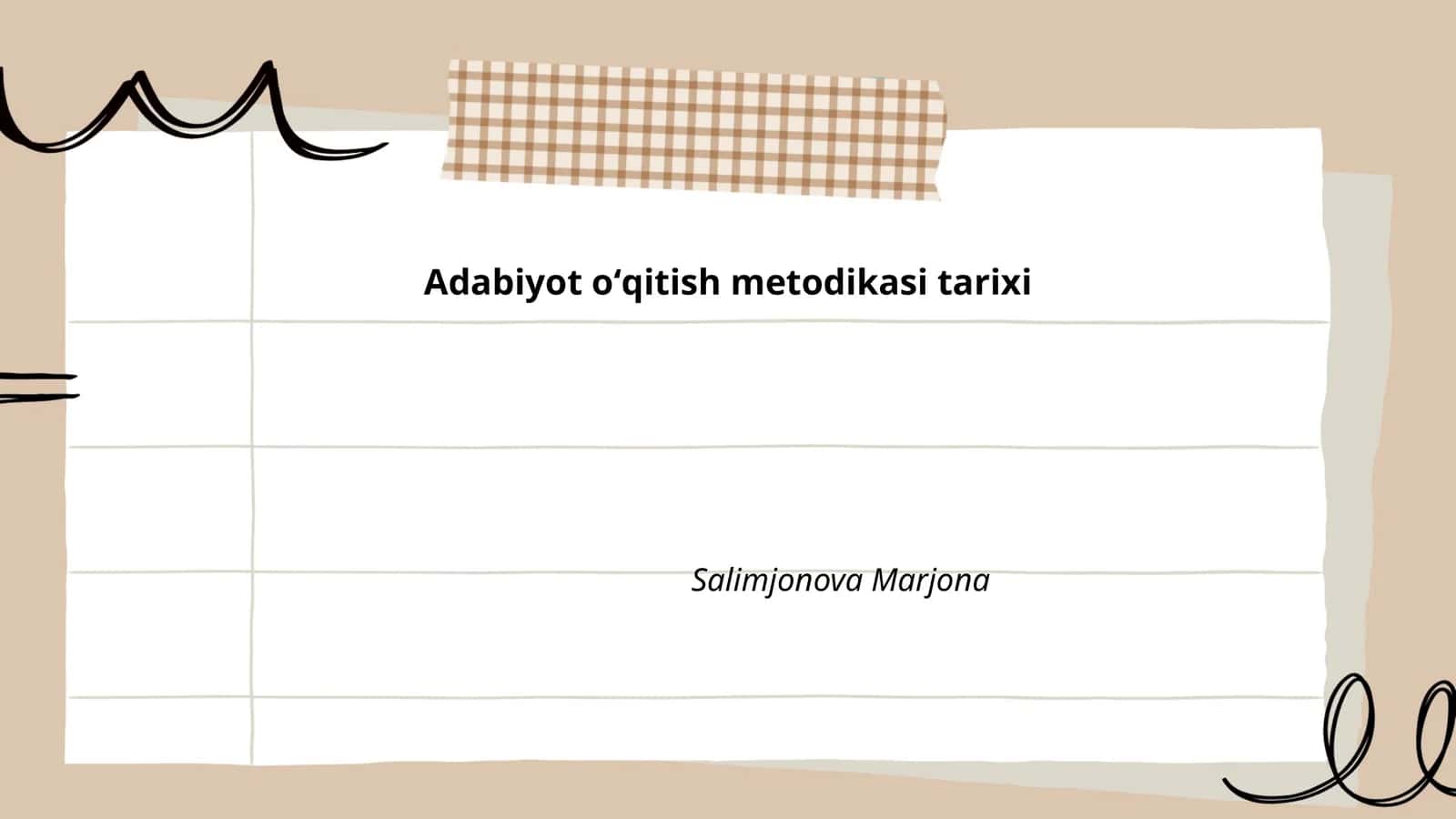 Adabiyot oʻqitish metodikasi tarixi 1