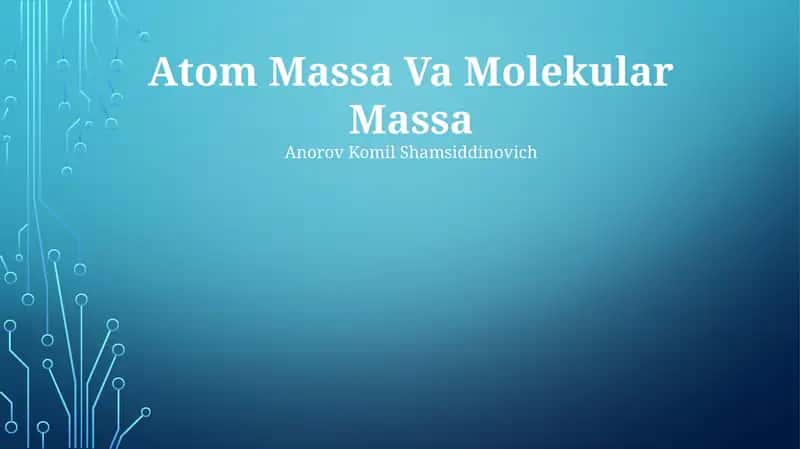 Atom Massa Va Molekular Massa 1
