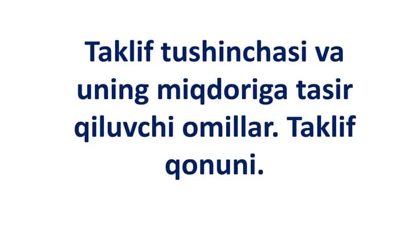 Taklif tushinchasi 1
