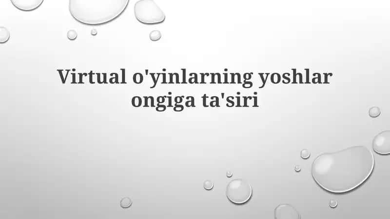 Virtualo'yinlarningyoshlarongigata'siri 1