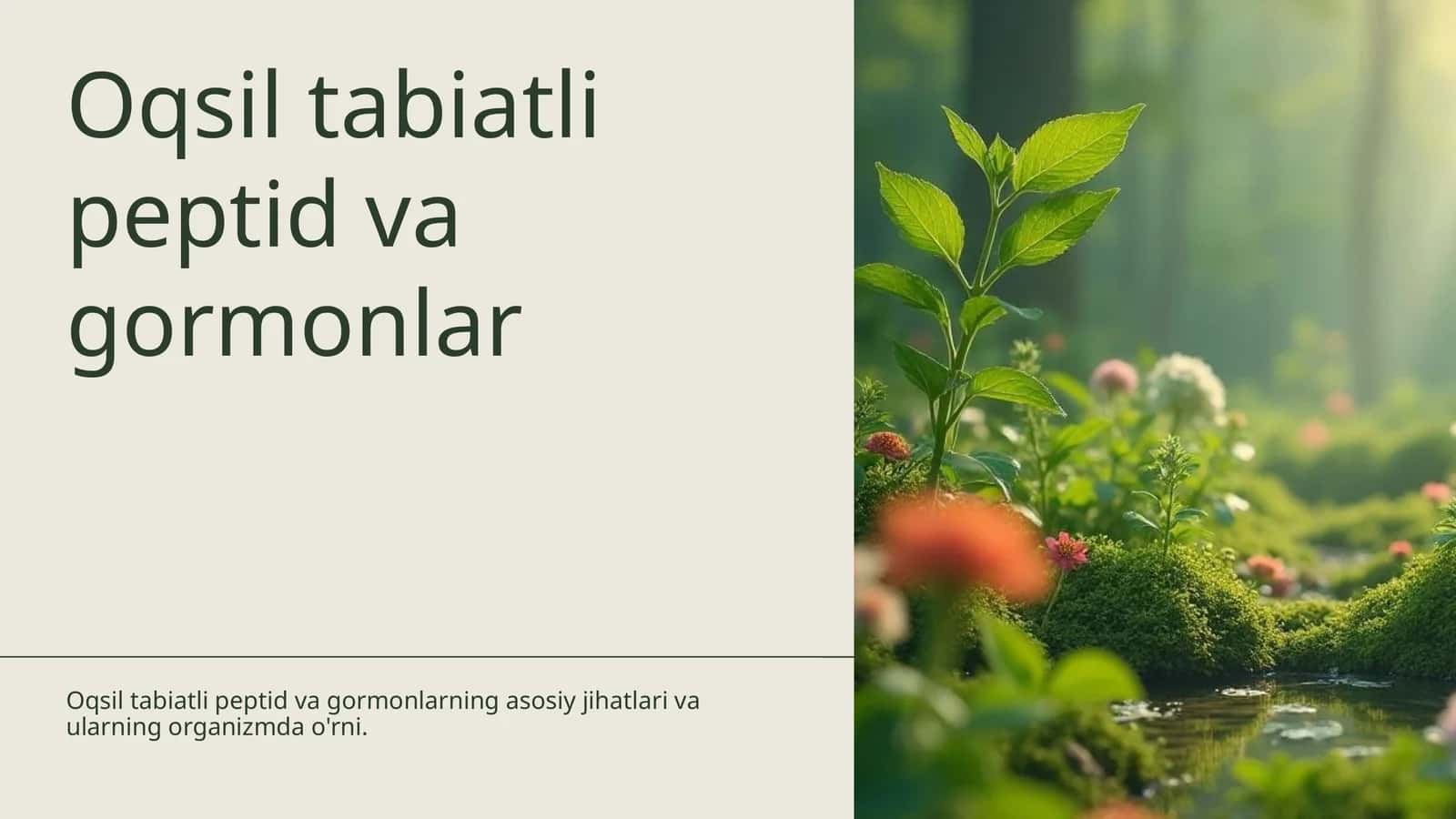 Oqsil tabiatli peptid va gormonlar 1