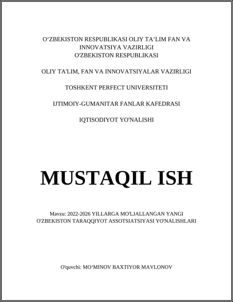 2022-2026 YILLARGA MO'LJALLANGAN YANGI O'ZBEKISTON TARAQQIYOT ASSOTSIATSIYASI YO'NALISHLARI 1