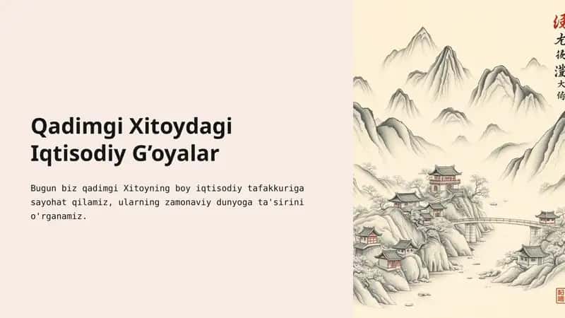Qadimgi Xitoydagi Iqtisodiy G'oyalar 1