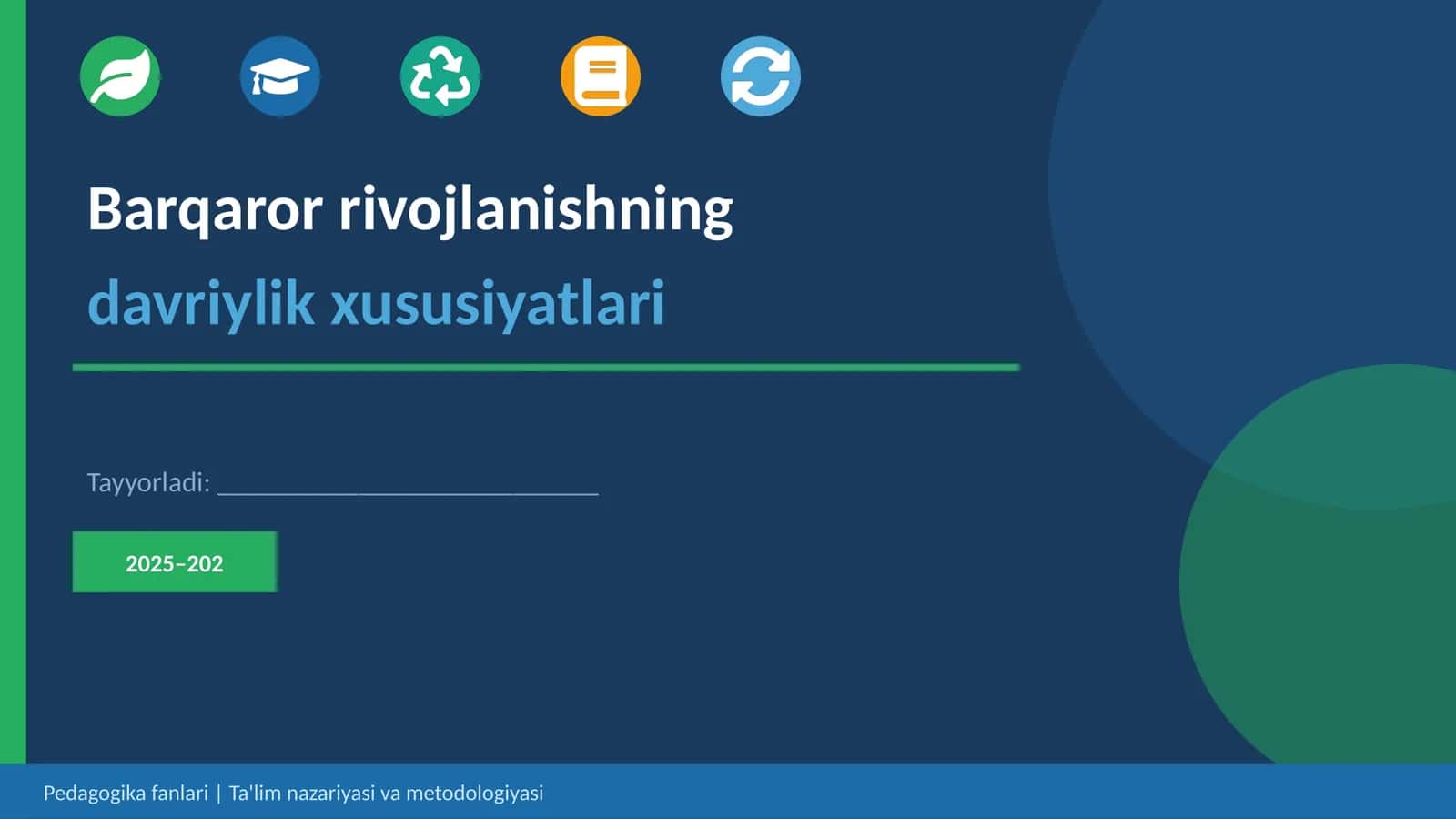 Barqaror rivojlanishning davriylik xususiyatlari 1