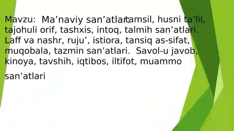 Ma’naviy san’atlar 1