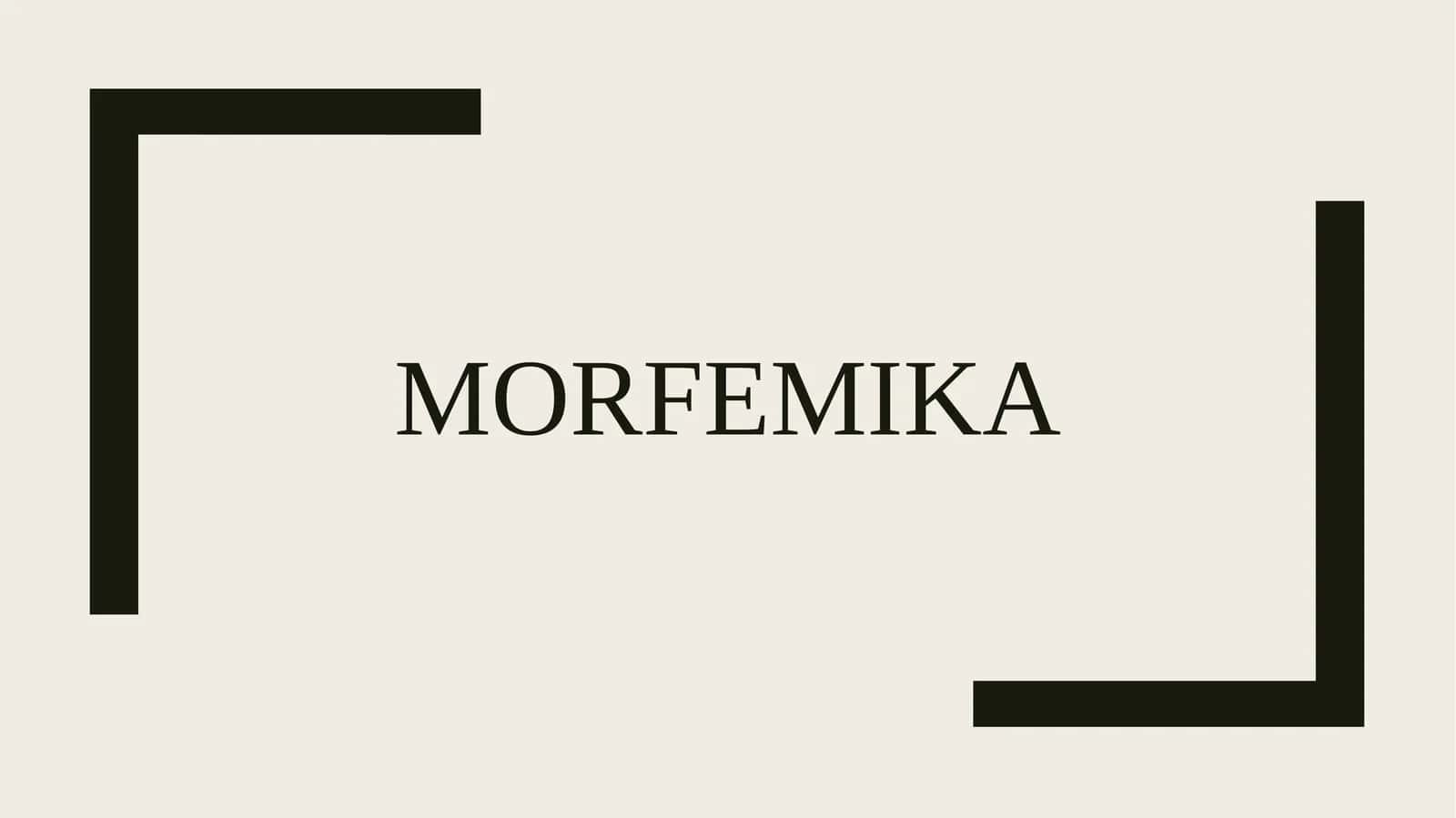 Morfemika 1