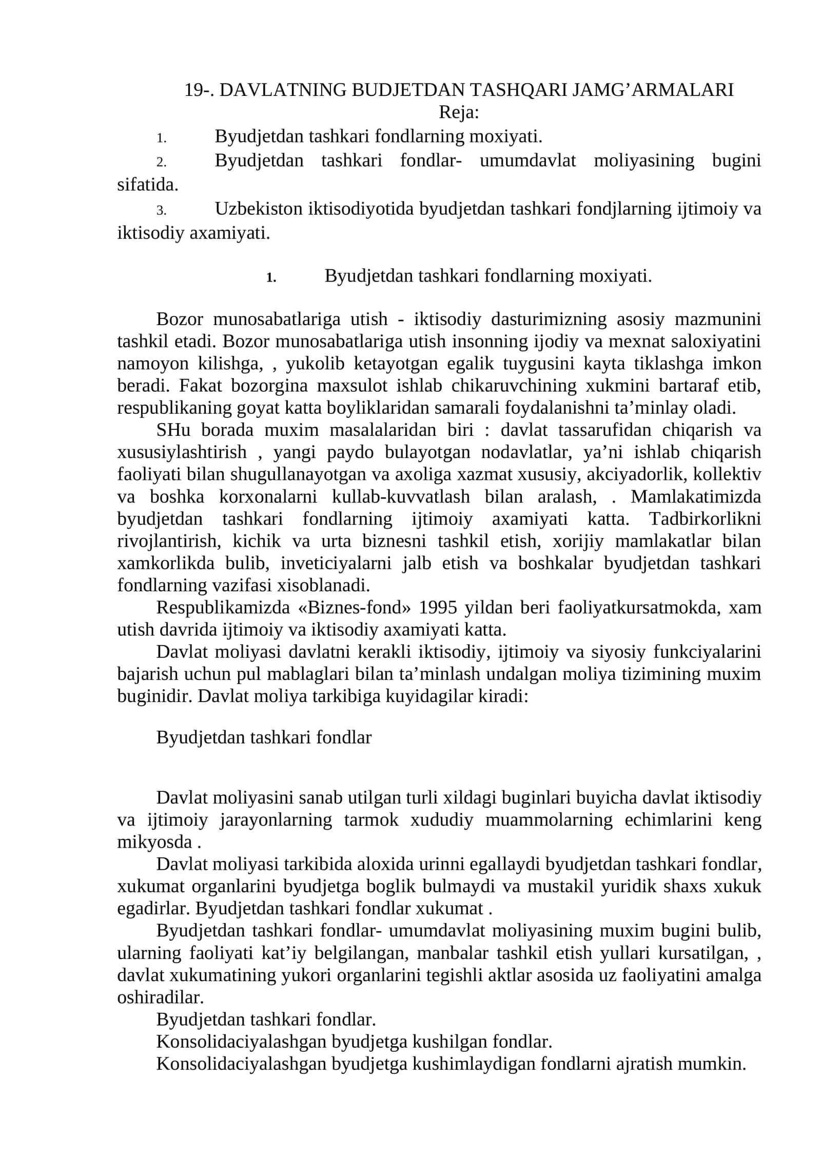 DAVLATNING BUDJETDAN TASHQARI JAMG’ARMALARI 1