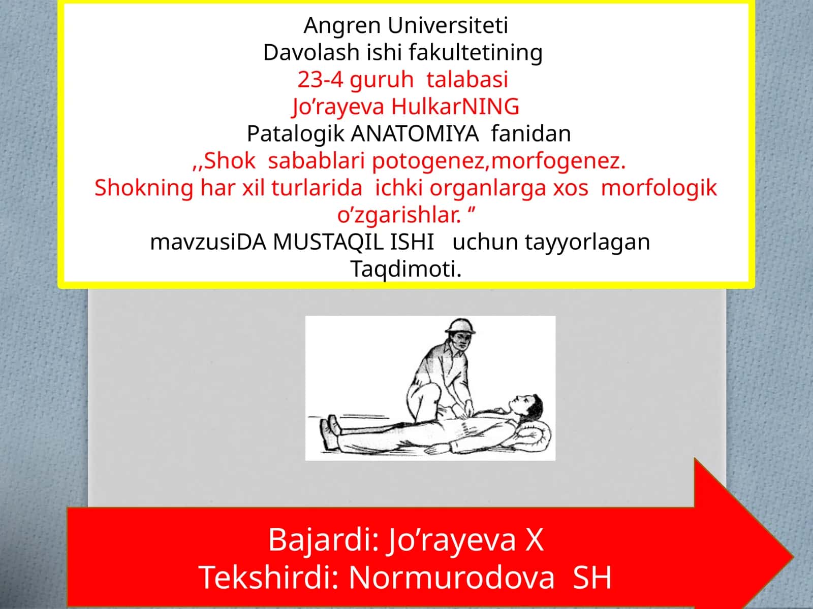 Shokning har xil turlarida ichki organlarning gaxos morfologik o'zgarishlari 1