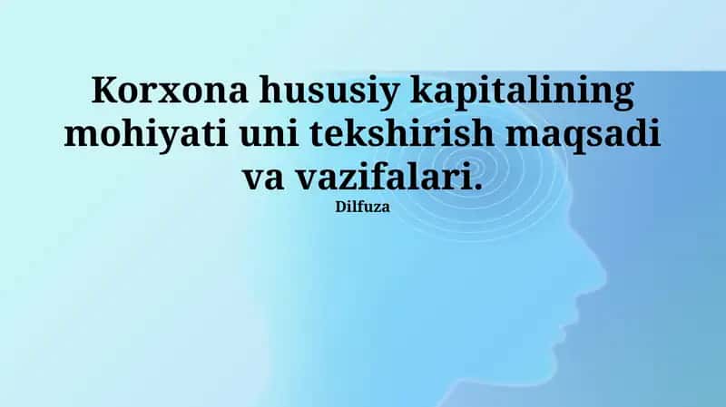 Xususiy kapitalning mohiyati 1