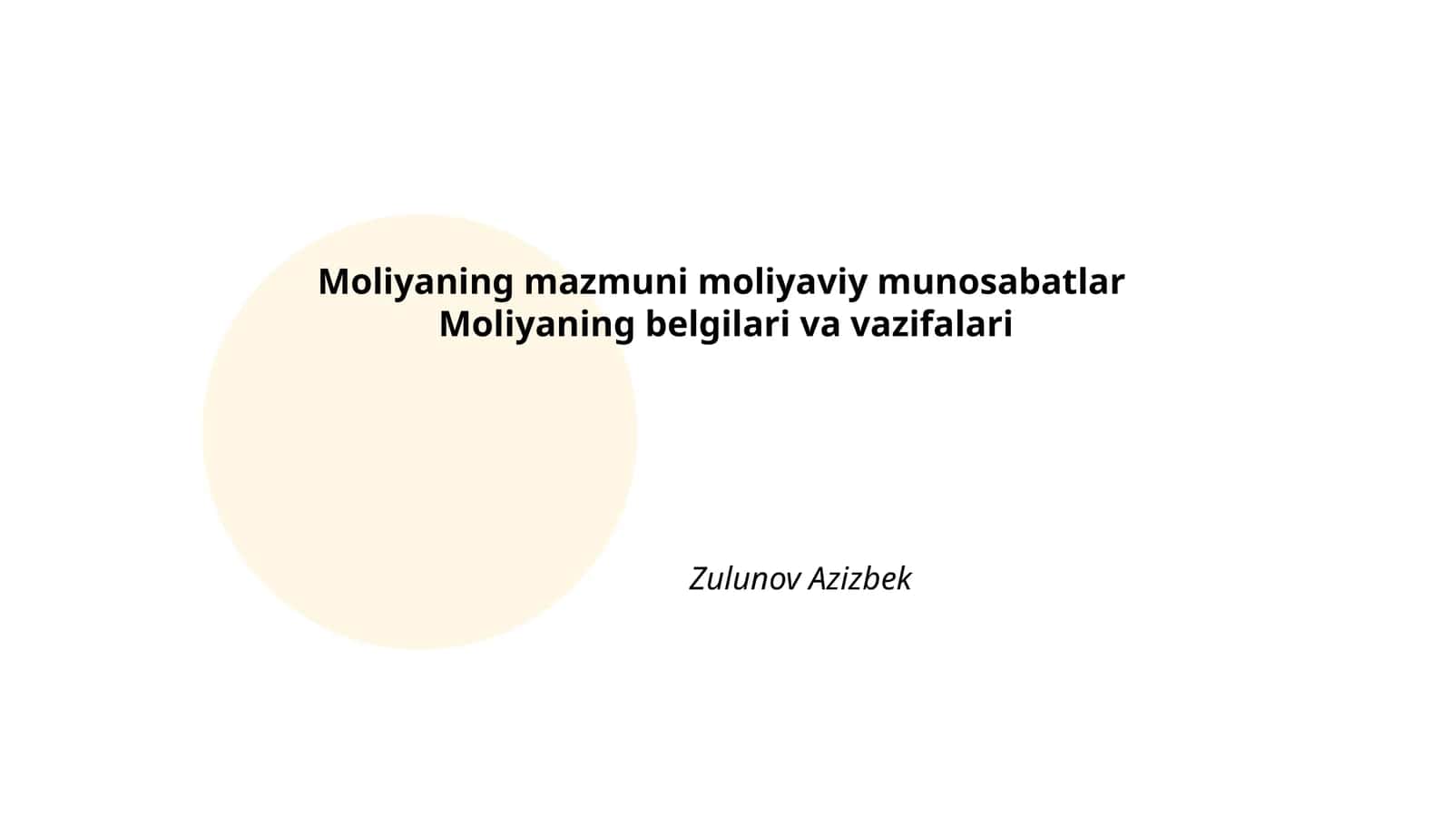 Moliyaning belgilari va vazifalari 1