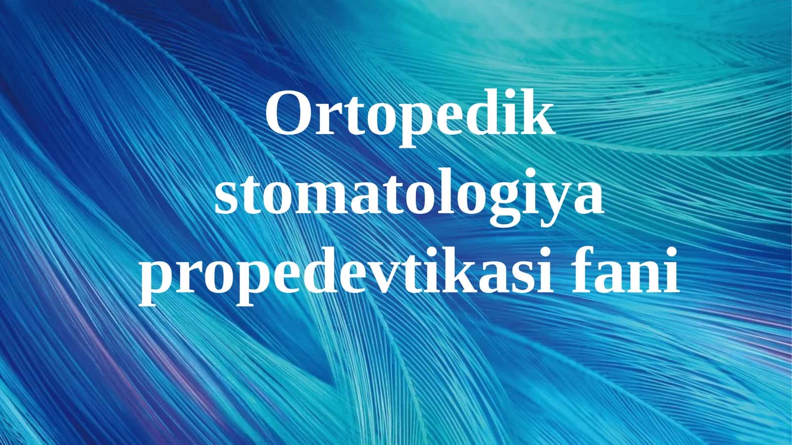 ortopedik stomatologiya bo'limi 1