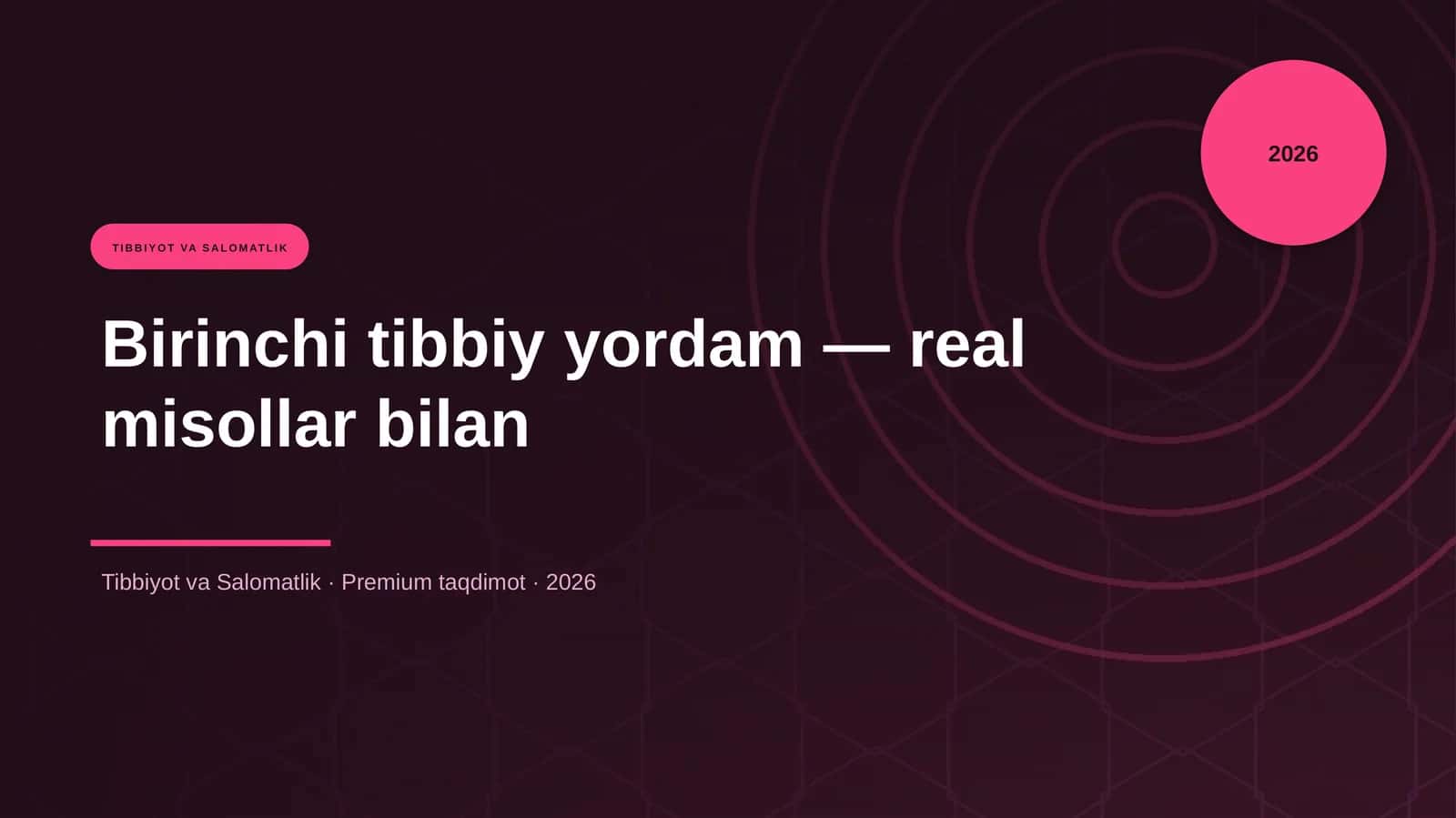 Birinchi tibbiy yordam — real misollar bilan 1