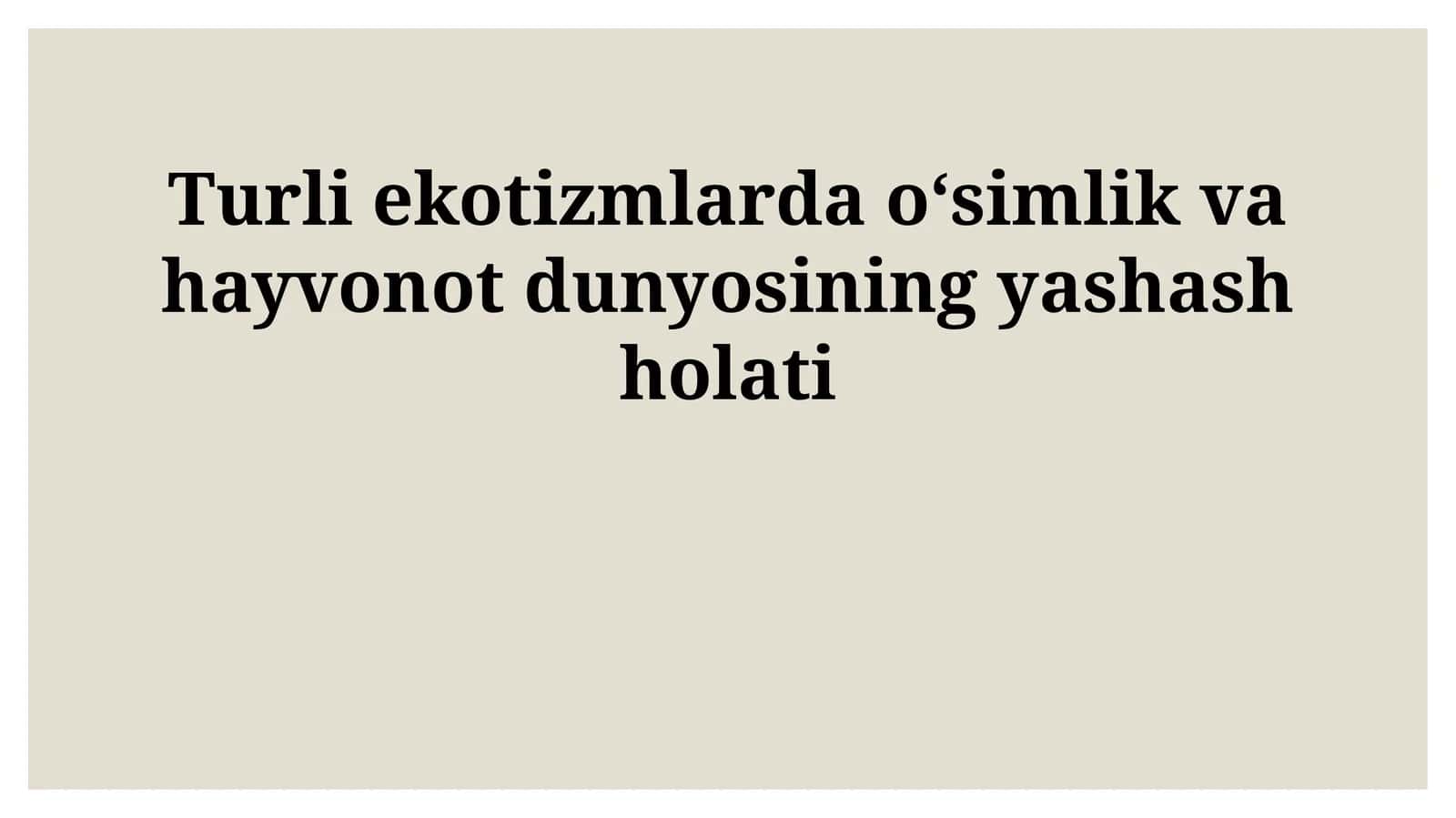 O'rmon Ekosistemasi 1