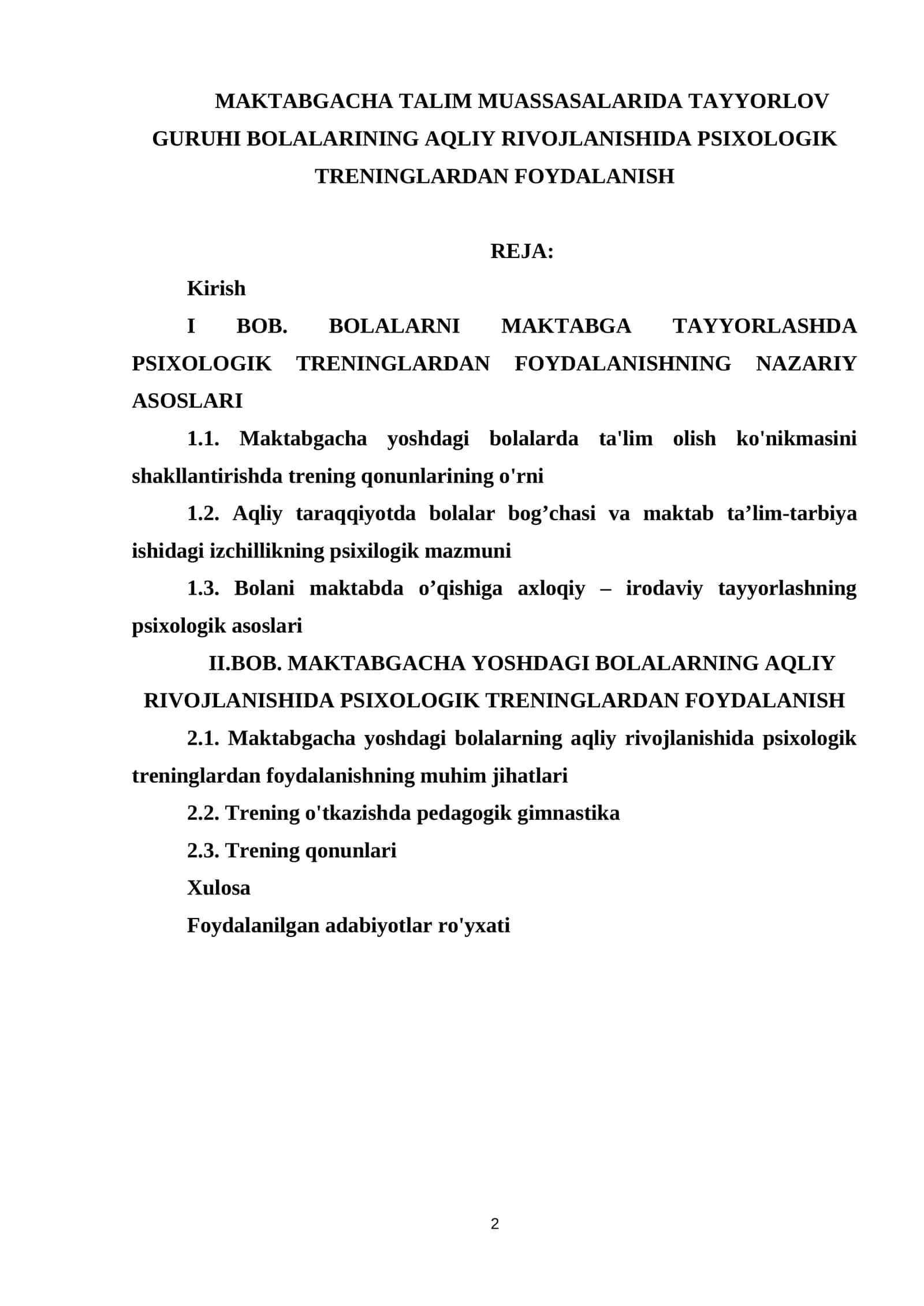 MAKTABGACHA TALIM MUASSASALARIDA TAYYORLOV GURUHI BOLALARINING AQLIY RIVOJLANISHIDA PSIXOLOGIK TRENINGLARDAN FOYDALANISH 1