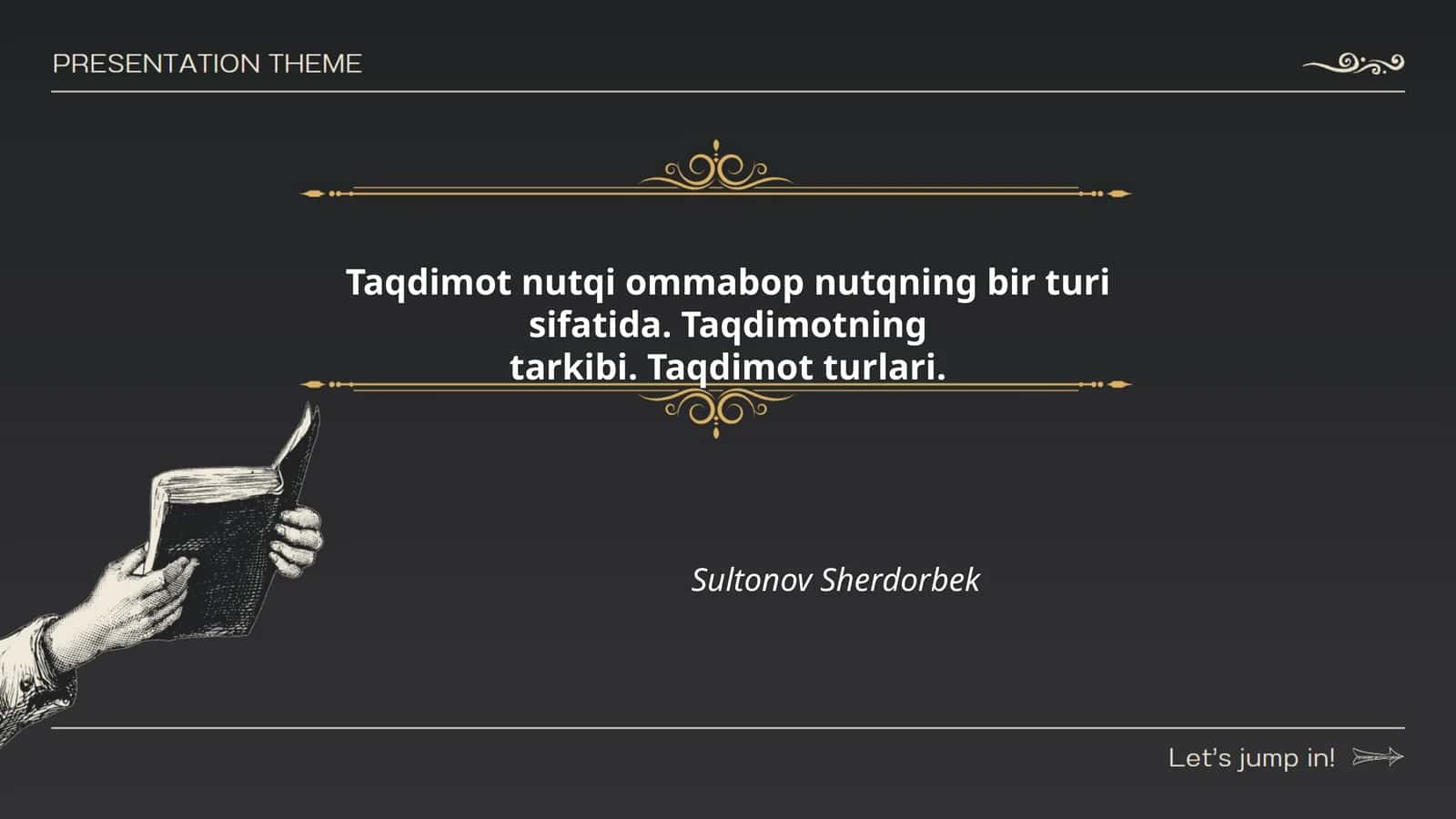 Taqdimot nutqi ommabop nutqning bir turi sifatida 1