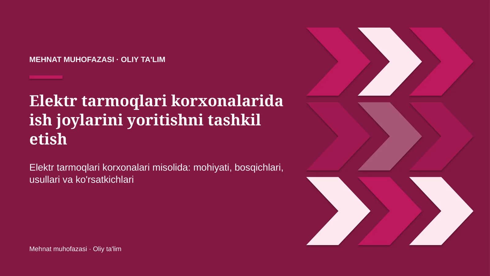 elektr tarmoqlari korxonalarida ish joylarini yoritishni tashkil etish 5812 1