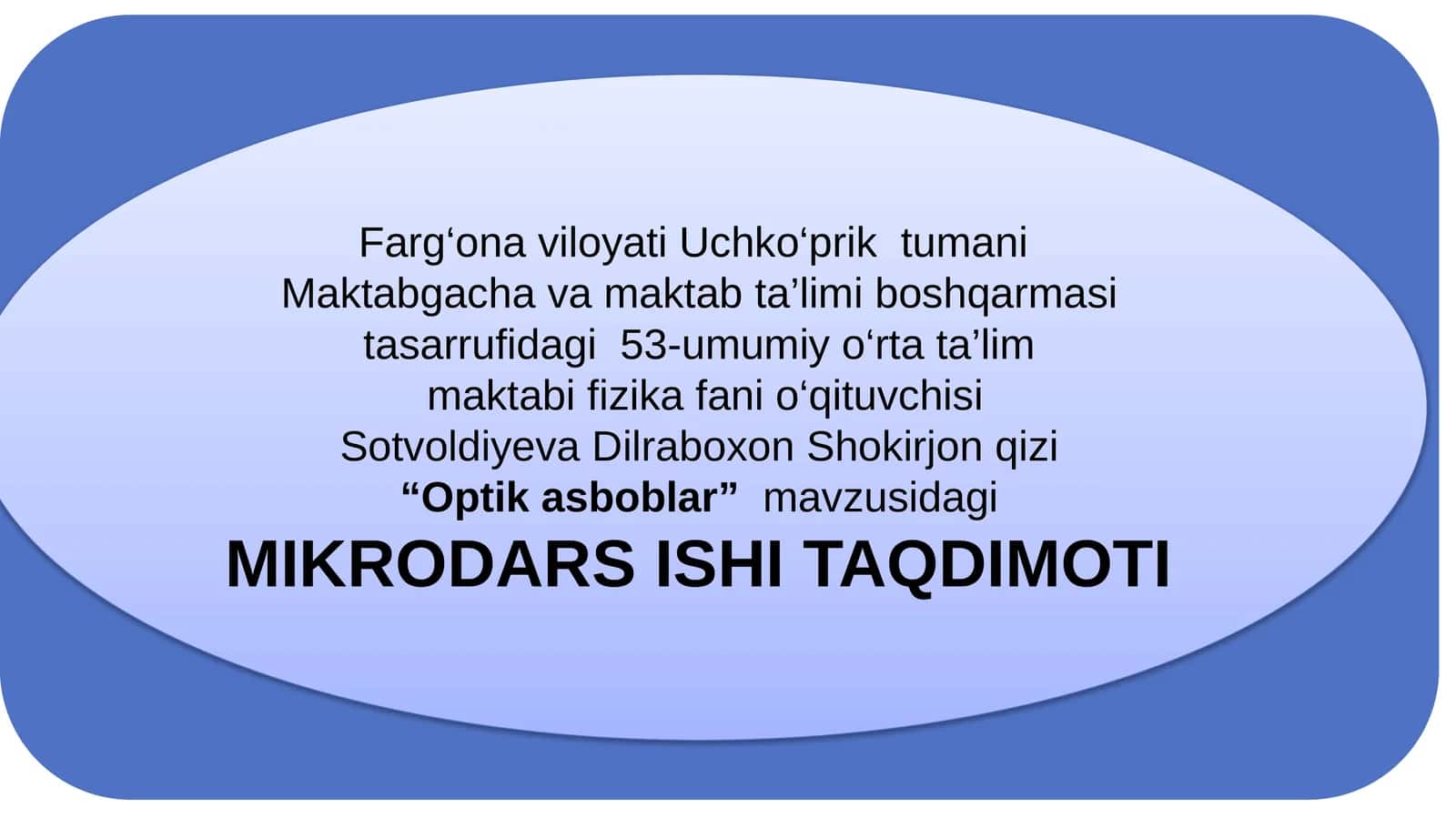 Mavzu: Optika saboblar 1