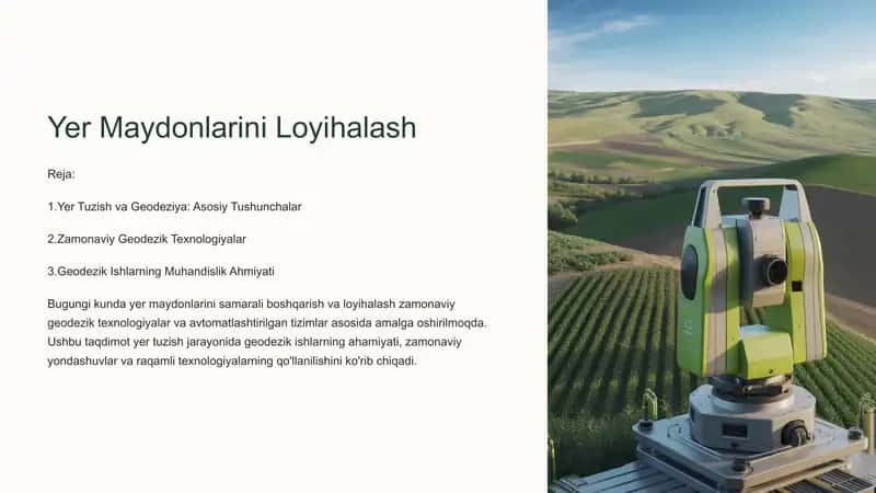 Yer Tuzish va Geodeziya: Asosiy Tushunchalar 1