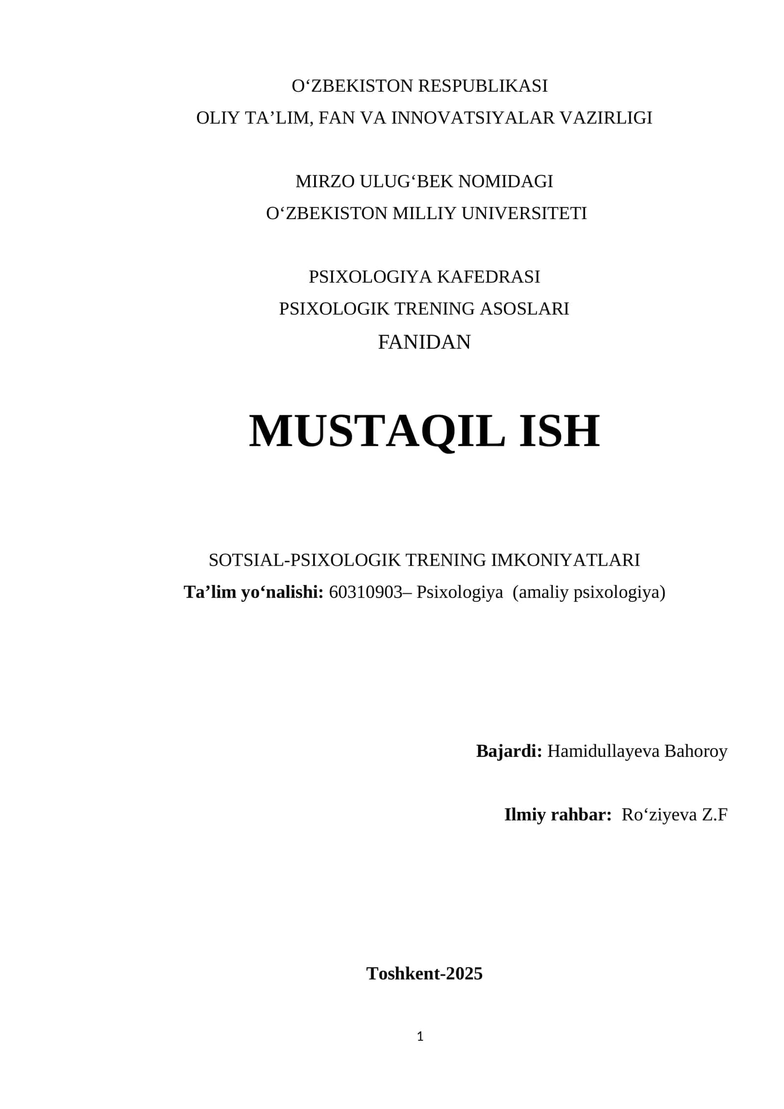 Sotsial-psixologik treningning amaliy jihatlari 1