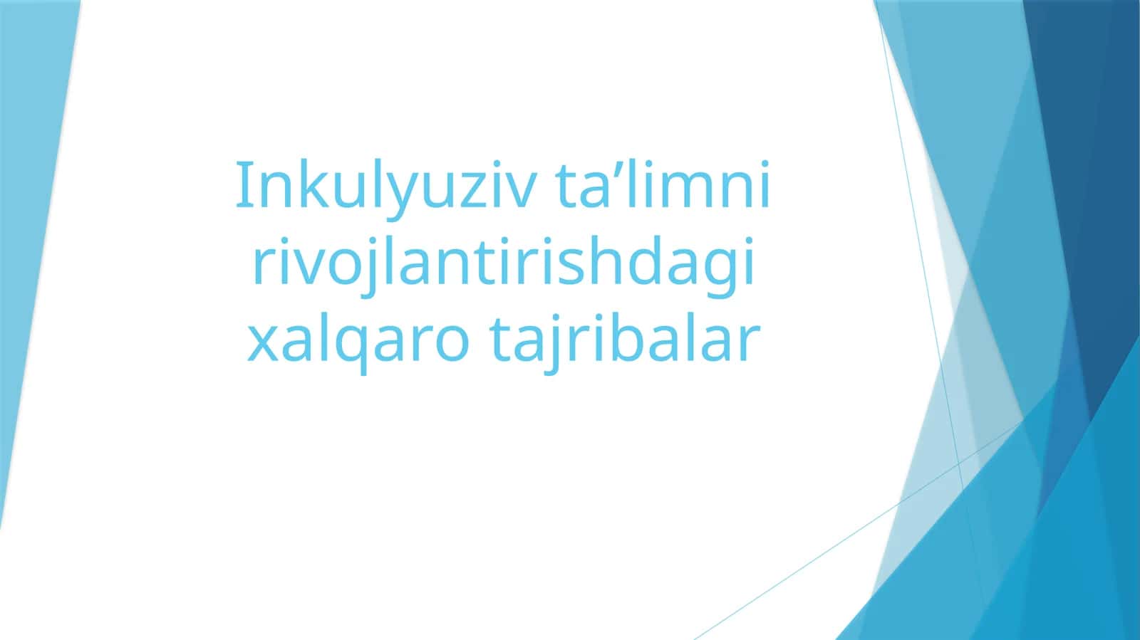 Inkulyuziv ta’limni rivojlantirishda xalqaro tajribalar 1