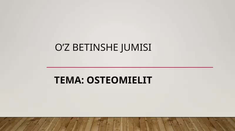Produktiv osteomiyelit 1