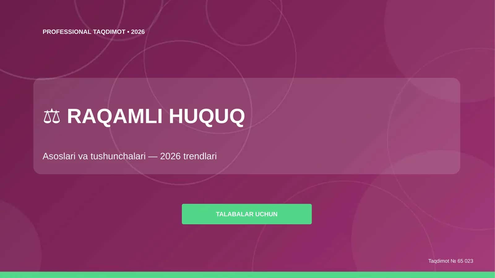 Raqamli Huquq: Asoslari va Tushunchalari 1