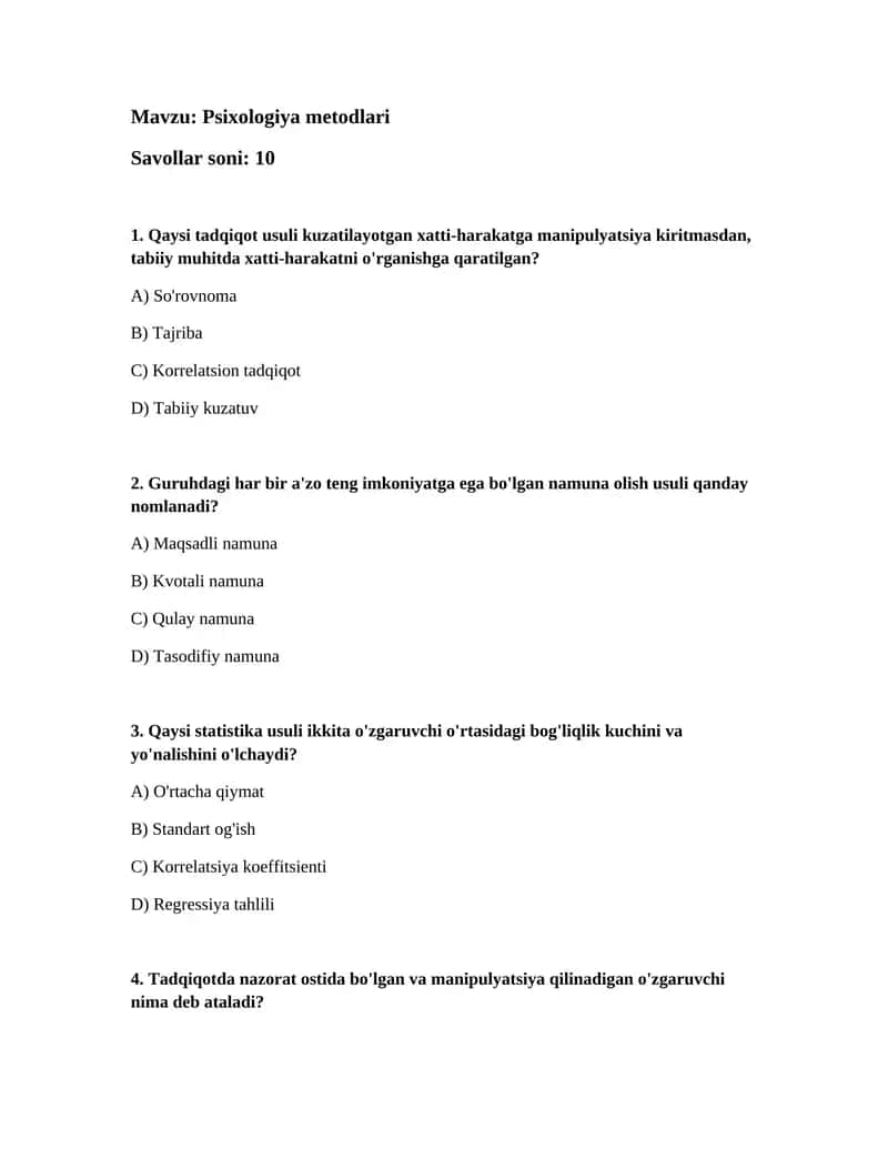 Psixologiya metodlari 1
