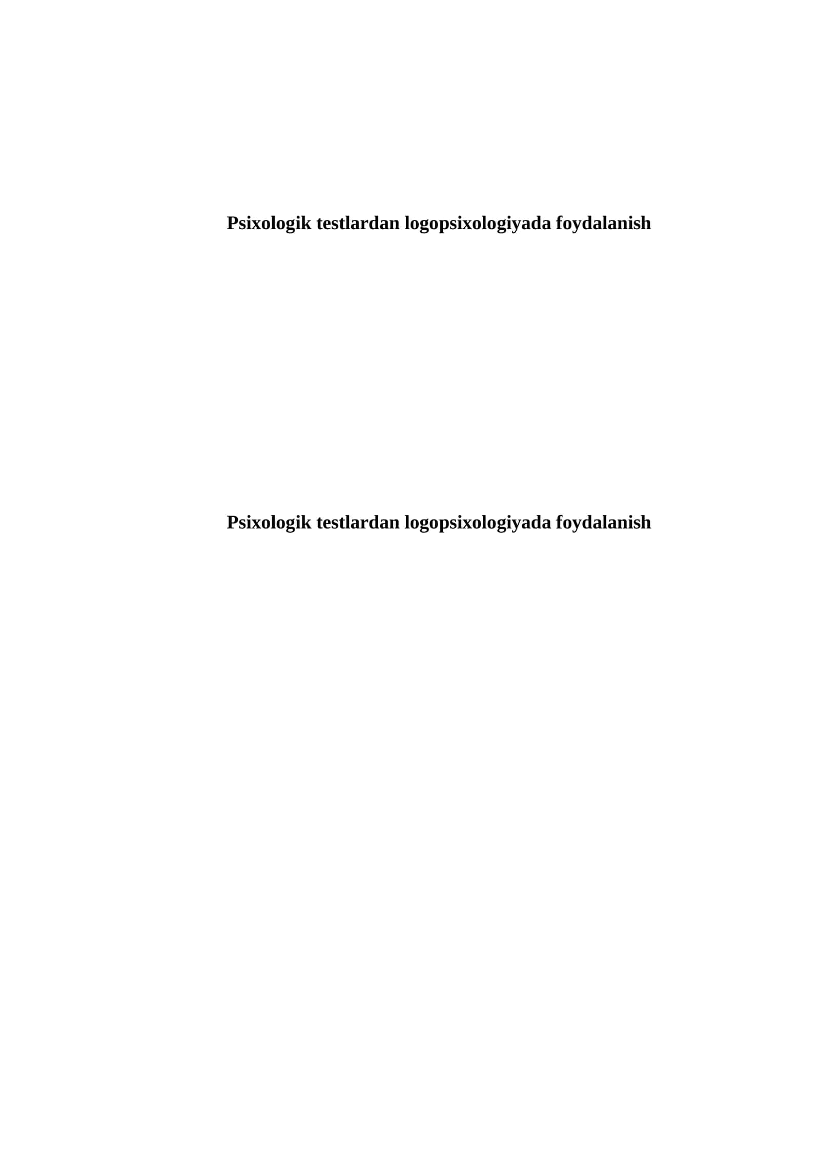 Logopsixologiyada Psixologik Testlardan Foydalanish 1