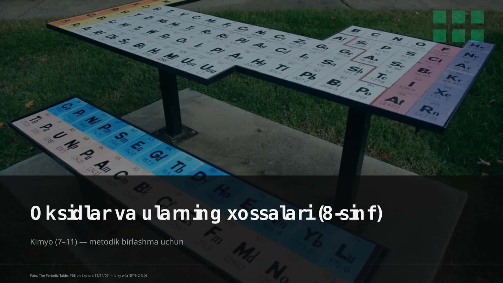 Oksidlar va ularning xossalari (8-sinf) 1