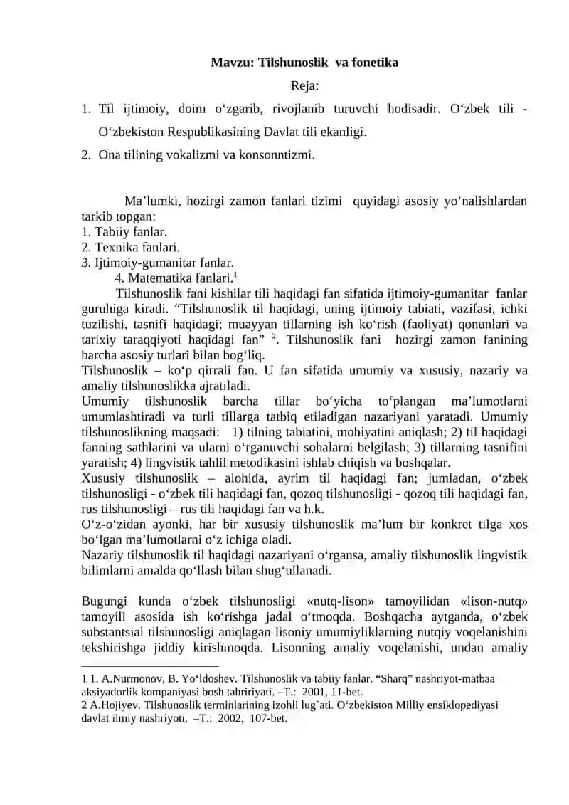 Tilshunoslik va fonetika 1
