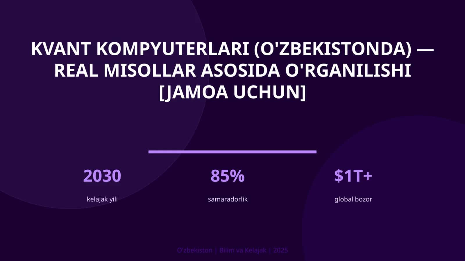 Kvant kompyuterlari (O'zbekistonda) — real misollar asosida o'rganilishi [jamoa uchun] 1