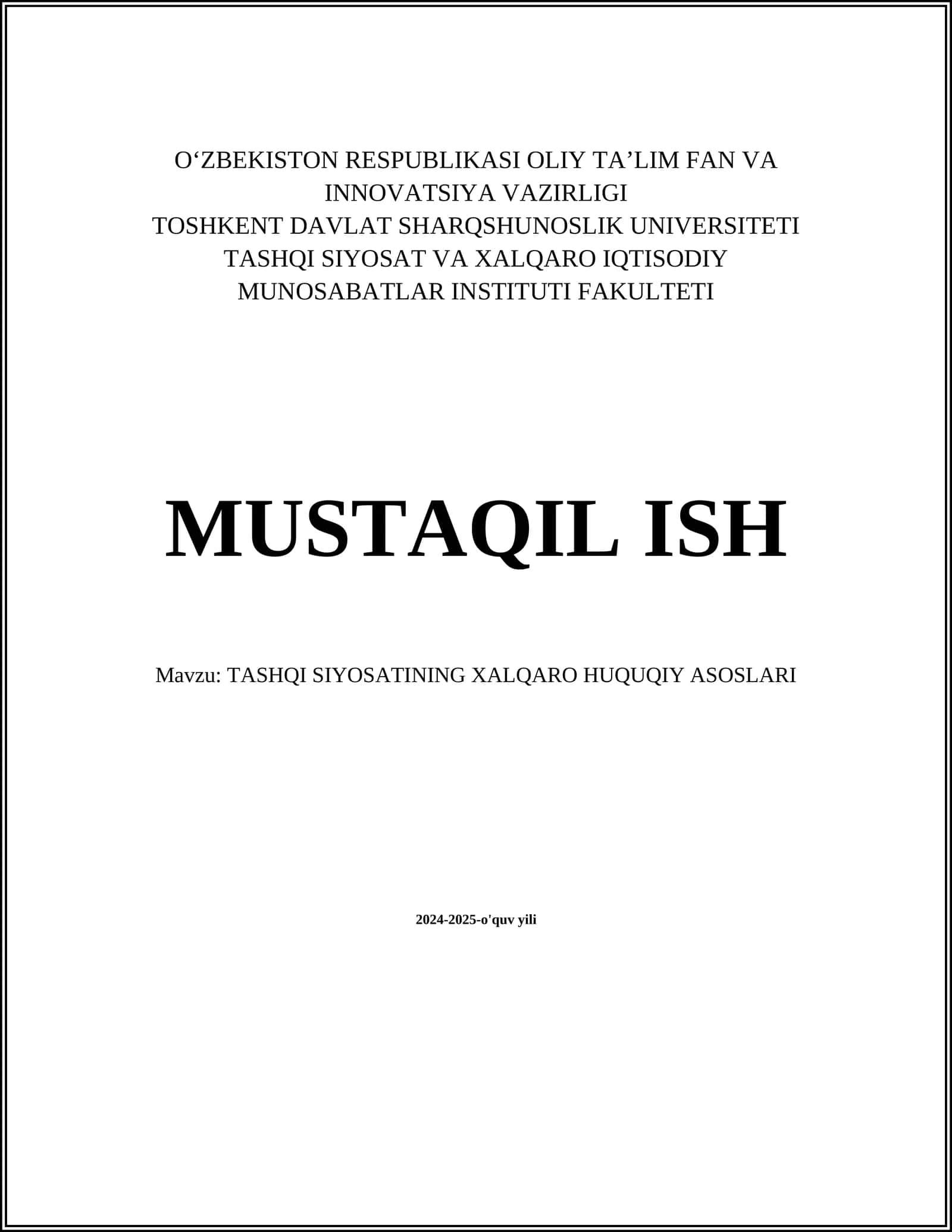 Tashqi siyosating xalqaro huquqiy asoslari 1