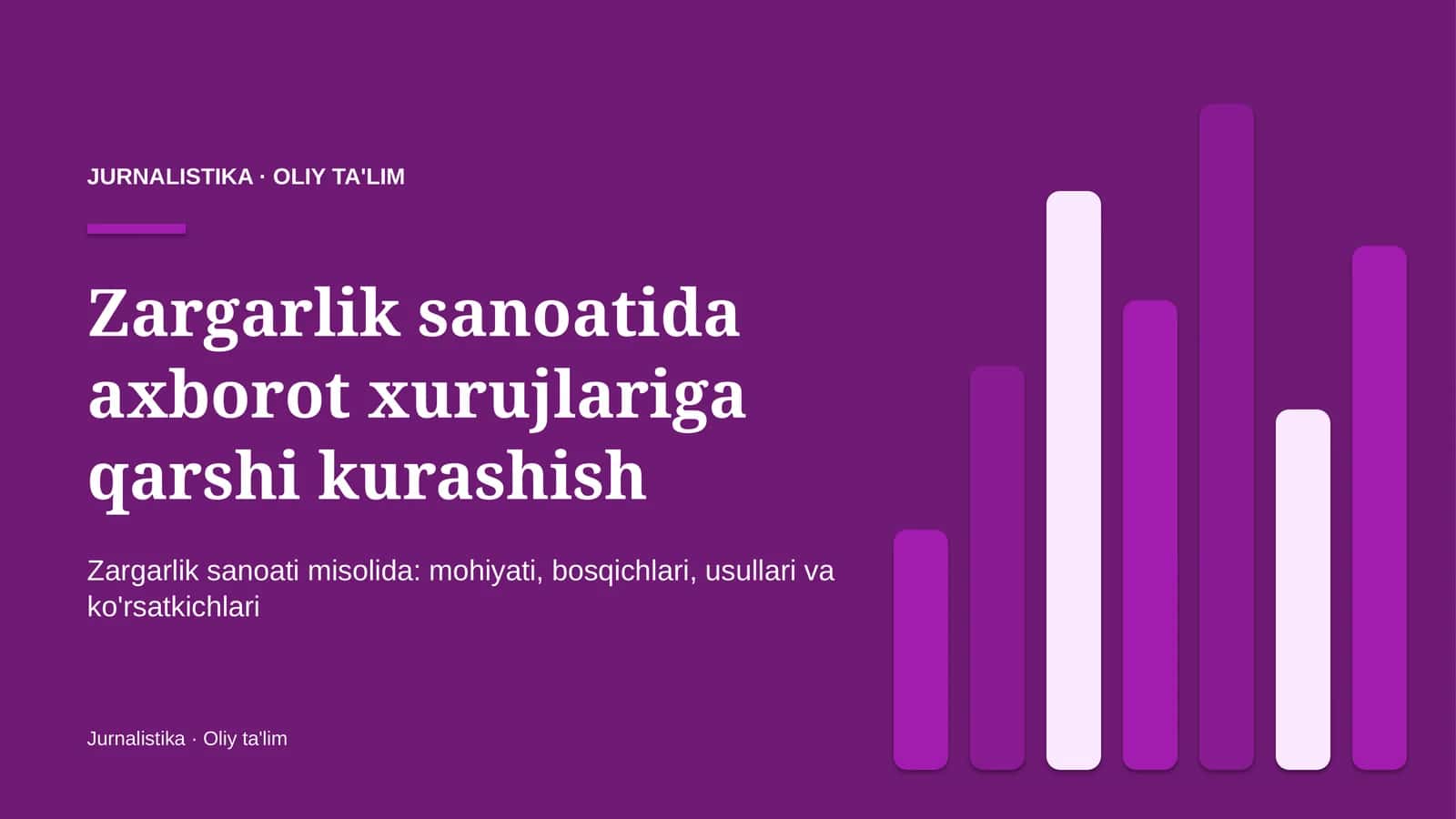 Zargarlik sanoatida axborot xurujlariga qarshi kurashish 1