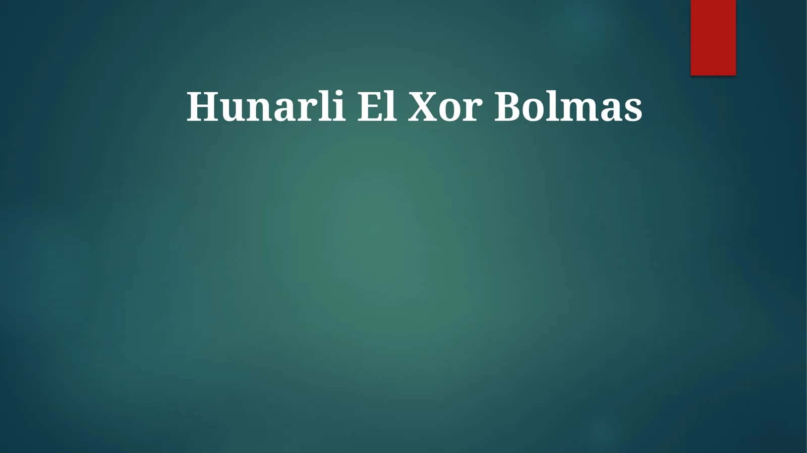 Hunarli El Xor Bolmas 1
