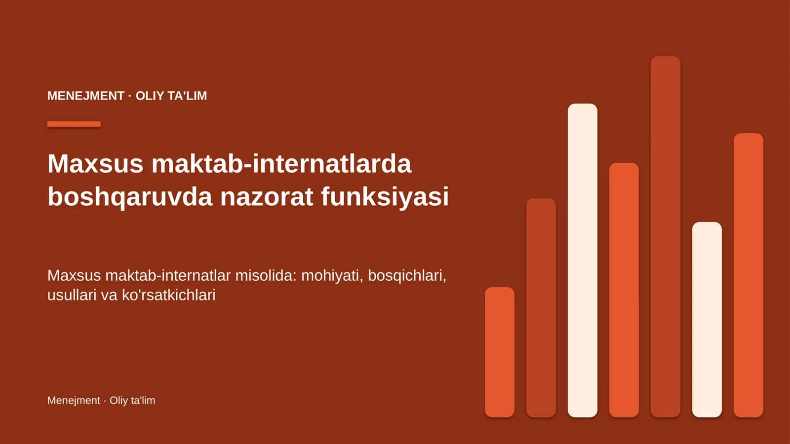 maxsus maktab internatlarda boshqaruvda nazorat funksiyasi 1968 1
