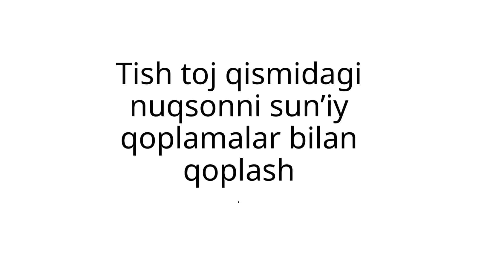 Fakultet Ortopedik Stomatologiya 1
