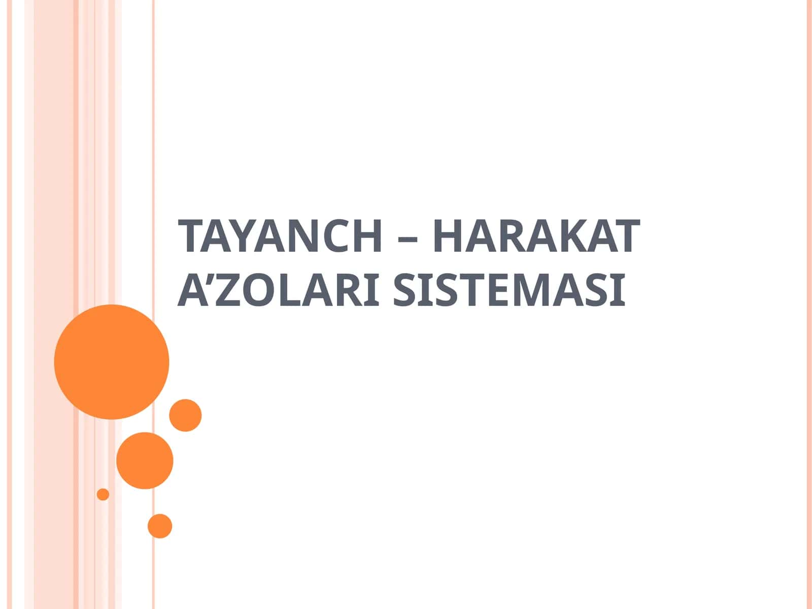 TAYANCH – HARAKAT A’ZOLARI SISTEMASI 1