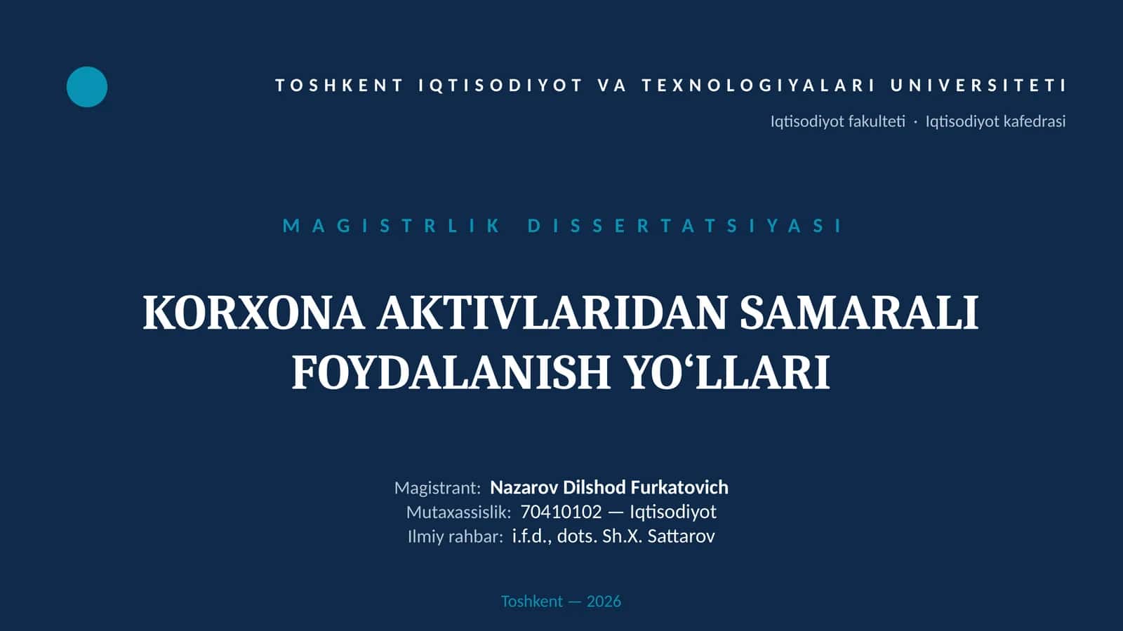 MAGISTRLIK DISSERTATSIYASI 1