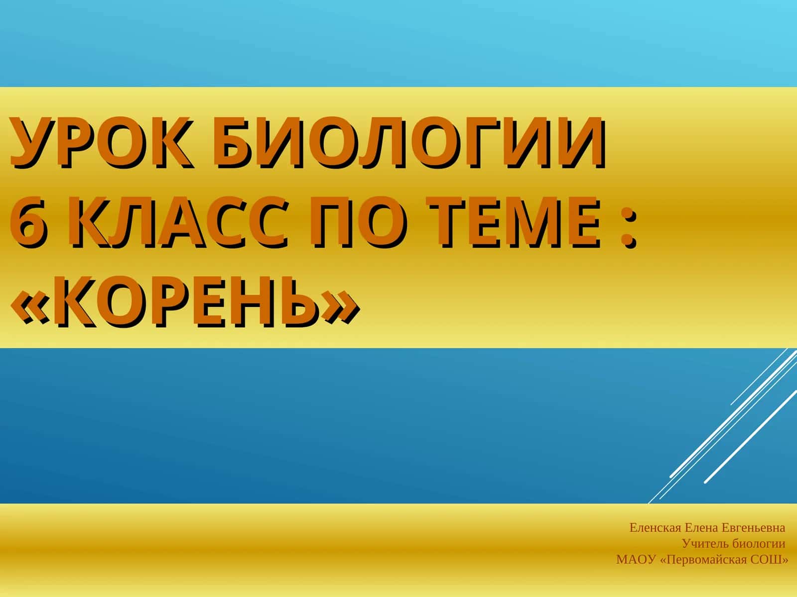 УРОК БИОЛОГИИ6 КЛАСС ПО ТЕМЕ: «КОРЕНЬ» 1
