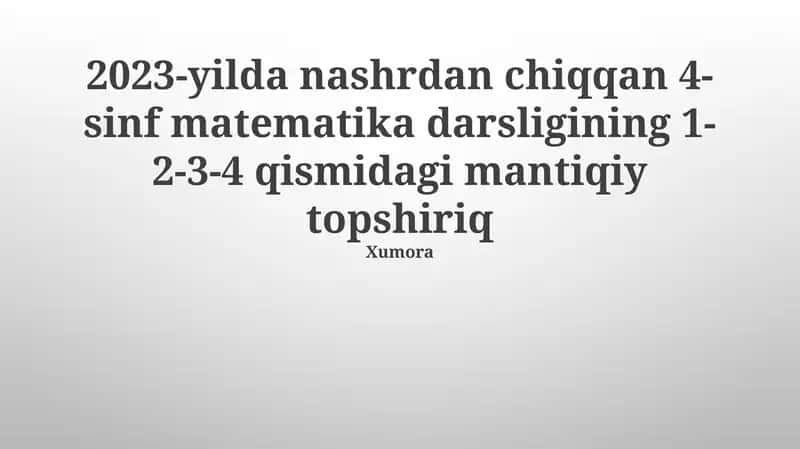Mantiqiy topishmoqlar 1