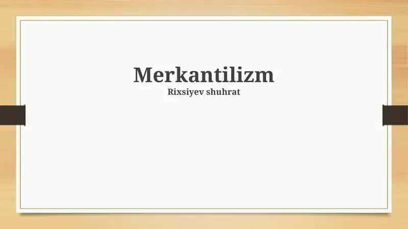 Меркантилизм 1