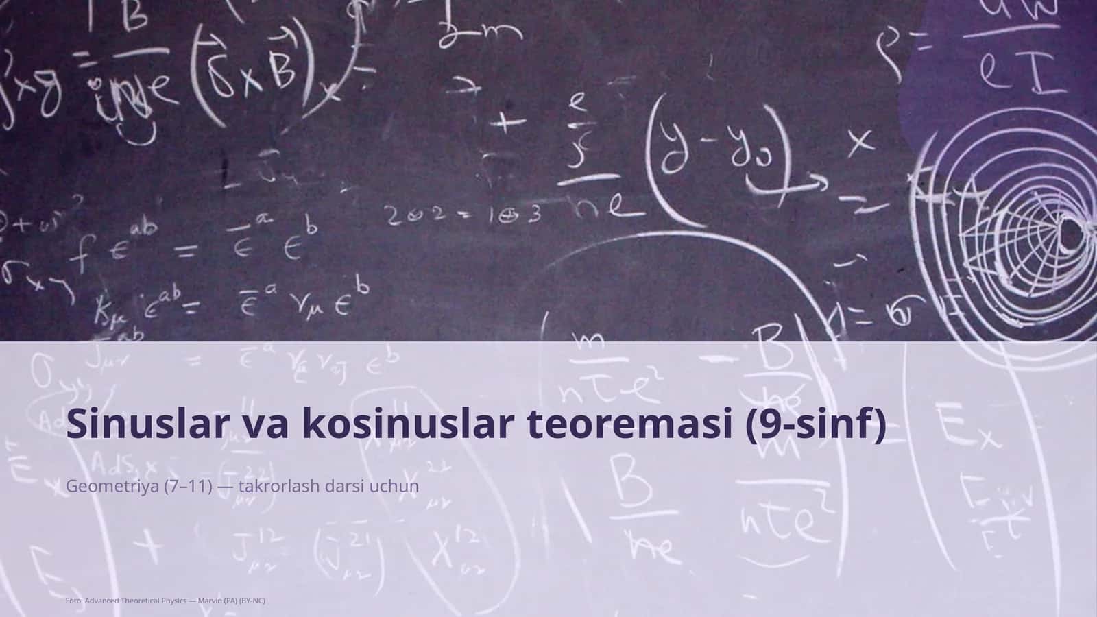 Sinuslar va kosinuslar teoremasi (9-sinf) 1