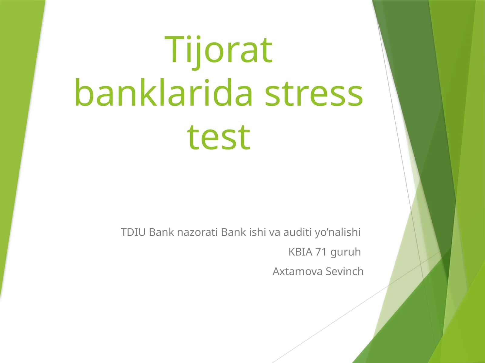 Tijorat banklarida stress test 1